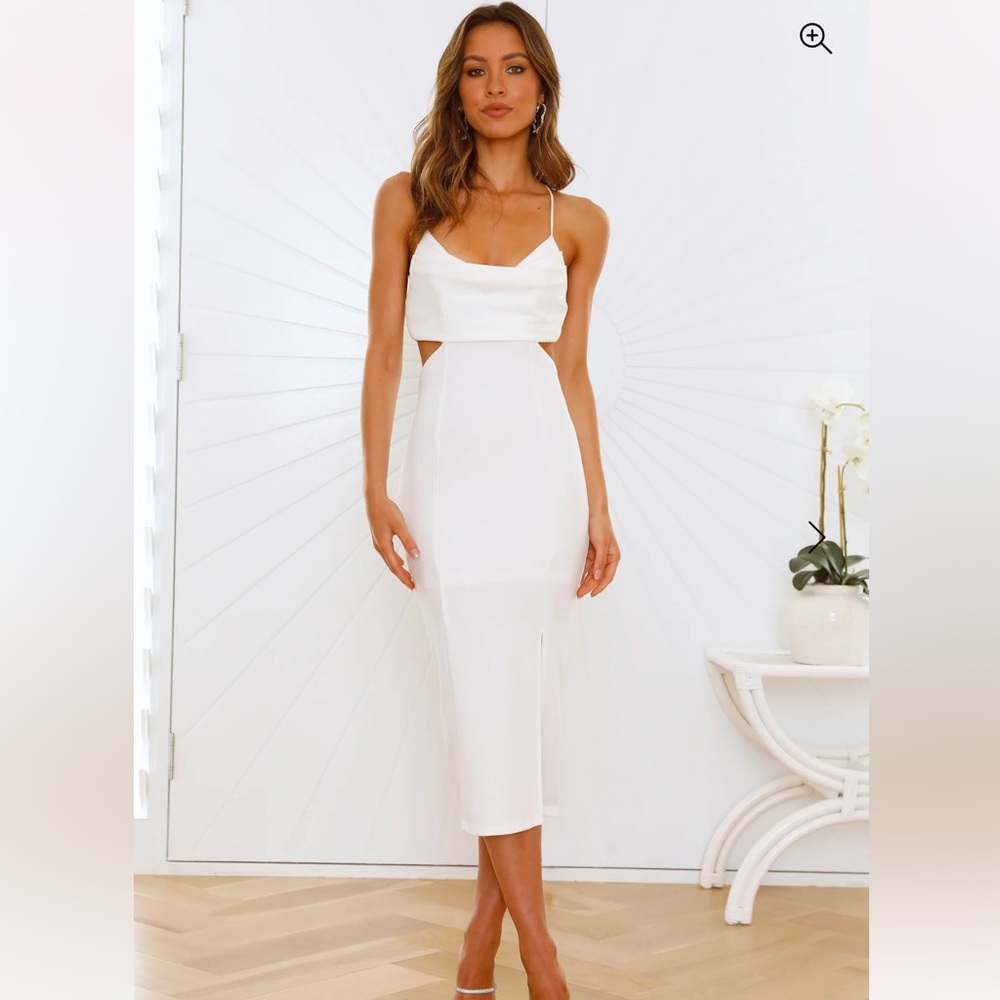 Hello Molly -White Cutout Midi Dress